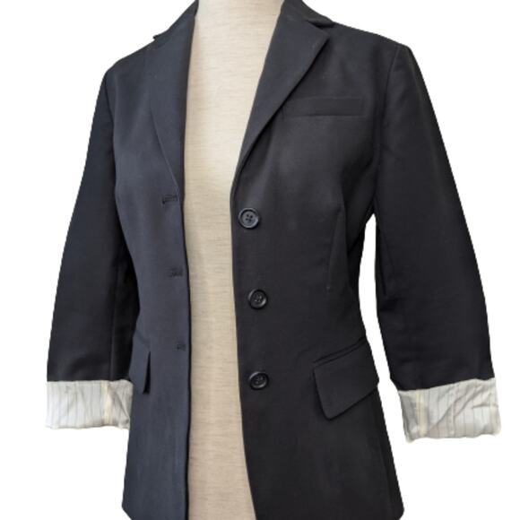 Gap 3 Button Classic Black Blazer Sz 0 - Picture 7 of 12